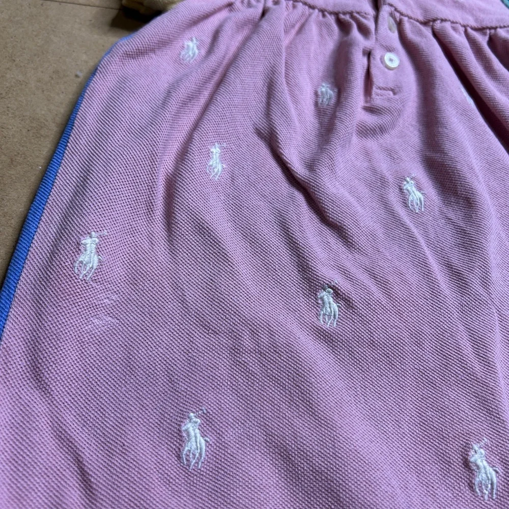 Ralph Lauren Pink Polo Baby Romper with Colorblock Sleeves